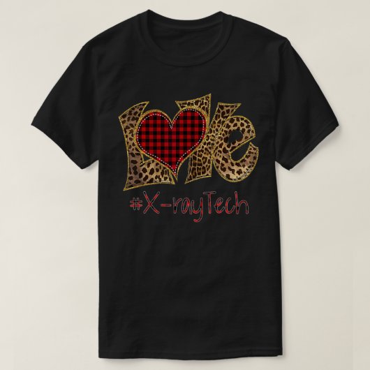 Liebe Xray Tech Leopard Mied Flannel Valentine's D T-Shirt (Design vorne)