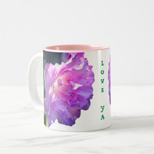 Liebe Ya Pink Azalea Blume Zweifarbige Tasse (Vorderseite Links)
