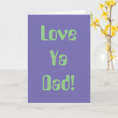 Liebe Ya Vater Lila Green 70er Vaters Day Card Karte (Gelbe Blume)
