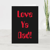 Liebe Ya Vater Red Black 70er Vathers Day Card
