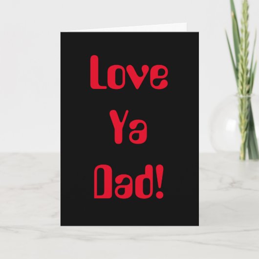 Liebe Ya Vater Red Black 70er Vathers Day Card Karte (Vorderseite)