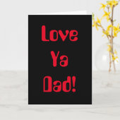 Liebe Ya Vater Red Black 70er Vathers Day Card Karte (Gelbe Blume)
