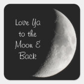 Liebe ya zum Mond und zurück Quadratischer Aufkleber (Vorderseite)