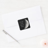 Liebe ya zum Mond und zurück Quadratischer Aufkleber (Umschlag)