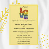 LIEBE Yellow Themed Same Wedding Collection Einladung