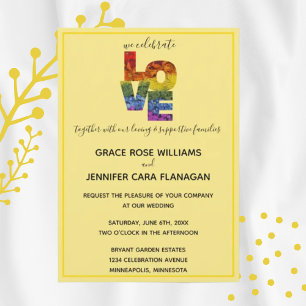 LIEBE Yellow Themed Same Wedding Collection Einladung