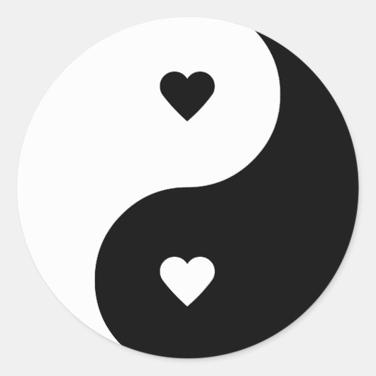 Liebe Yin Yang Aufkleber (Vorderseite)