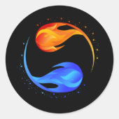 Liebe-Yin Yang- Runder Aufkleber (Vorderseite)