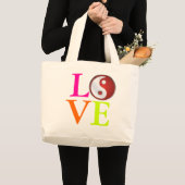 Liebe+Yin Yang Symbol Jumbo Stoffbeutel (Vorderseite (Produkt))