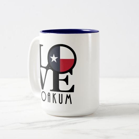 LIEBE Yoakum Texas 15oz Zweifarbige Tasse (Vorderseite Links)
