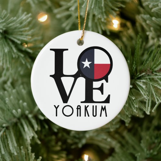 LIEBE Yoakum Texas Keramik Ornament (Baum)