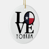 LIEBE Yoakum Texas Keramik Ornament (Rechts)