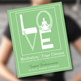 LIEBE YOGA Class Meditation ganzheitliche Therapie Flyer