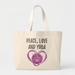 Liebe Yoga Geschenk für Yogis Frieden, Liebe und Y Jumbo Stoffbeutel