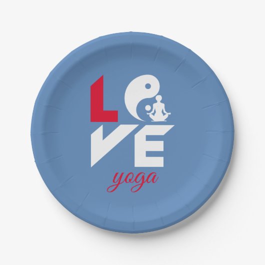 Liebe-Yoga Pappteller (Vorderseite)