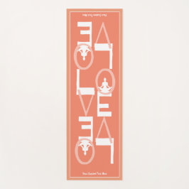 LIEBE Yoga Personalisiert Peach Aquamarin 2 SEITEN Yogamatte