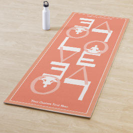 LIEBE Yoga Personalisiert Peach Aquamarin 2 SEITEN Yogamatte
