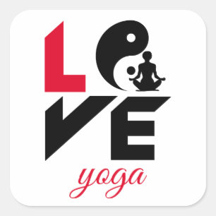 Liebe-Yoga Quadratischer Aufkleber