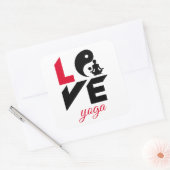 Liebe-Yoga Quadratischer Aufkleber (Umschlag)