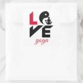 Liebe-Yoga Quadratischer Aufkleber (Tasche)