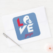 Liebe-Yoga Quadratischer Aufkleber (Umschlag)