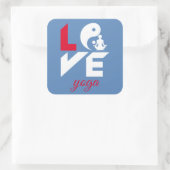 Liebe-Yoga Quadratischer Aufkleber (Tasche)