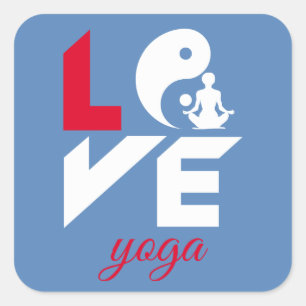 Liebe-Yoga Quadratischer Aufkleber