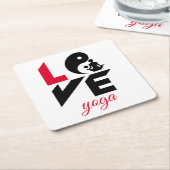 Liebe-Yoga Rechteckiger Pappuntersetzer (angewinkelt)