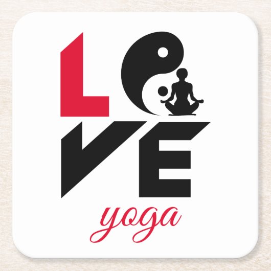 Liebe-Yoga Rechteckiger Pappuntersetzer (Vorderseite)