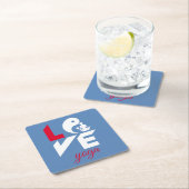 Liebe-Yoga Rechteckiger Pappuntersetzer (Vor Ort)