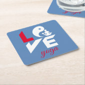 Liebe-Yoga Rechteckiger Pappuntersetzer (angewinkelt)