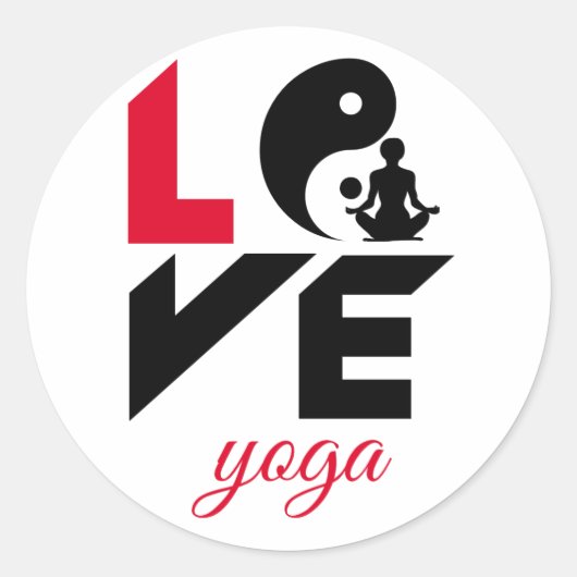 Liebe-Yoga Runder Aufkleber (Vorderseite)