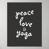 Liebe Yoga Typografie Poster grau-weiß (Vorne)