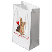 Liebe! Yorkie Gift Bag Kleine Geschenktüte (Rückseite Schrägansicht)