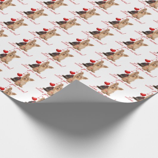 Liebe! Yorkie Wrapping Paper Geschenkpapier (Ecke)