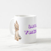 Liebe Yorkie Yorkshire Terrier Welpe Doppy Coffee Kaffeetasse (Vorderseite Links)
