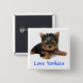 Liebe Yorkies Welpe Button Button (Vorne & Hinten)