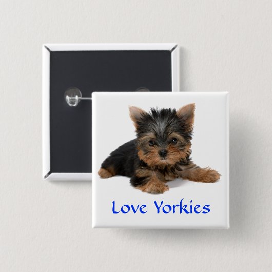 Liebe Yorkies Welpe Button Button (Vorne & Hinten)