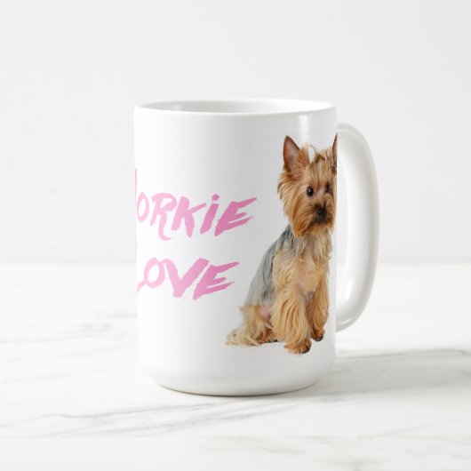 Liebe Yorkshire Terrier Puppy Dog - Yorkie Kaffeetasse (VorderseiteRechts)