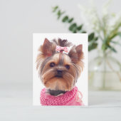 Liebe Yorkshire Terrier Welpe Doppy Blank Post Car Postkarte (Stehend Vorderseite)