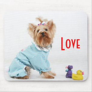 Liebe Yorkshire Terrier Welpe Hundemauspad Mousepad