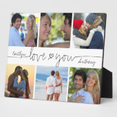 LIEBE YOU 6 Foto Collage Handgeschriebenes Herz Fotoplatte (Seite)