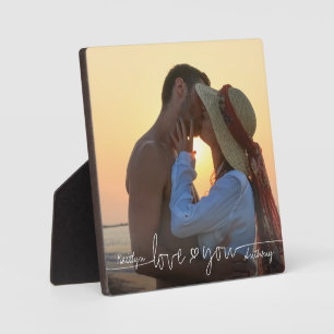 LIEBE YOU 6 Foto Collage Handgeschriebenes Herz Fotoplatte