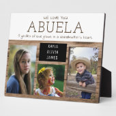 Liebe You Abuela 3 Foto Collage Rustikales Holz Fotoplatte (Seite)