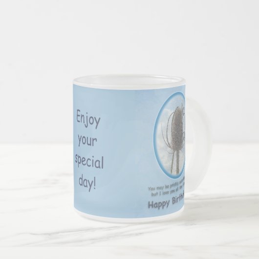 Liebe You Birthday Card - Teasel Thistle Mattglastasse (VorderseiteRechts)