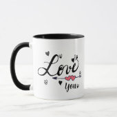 Liebe You Black Typografy Coffee Tasse (Links)