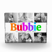 Liebe You Bubbie Colorful Rainbow Modern Collage 6 Fotoblock (Vorderseite)