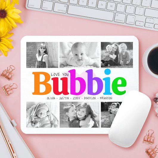 Liebe You Bubbie Farbenfrohe Regenbogen 6 Foto Col Mousepad