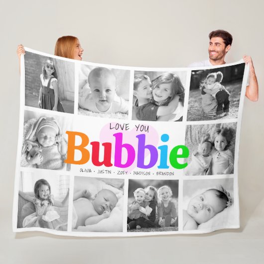 Liebe You Bubbie Rainbow 10 Foto Collage Modern Fleecedecke (Beispiel)
