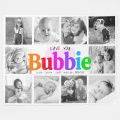 Liebe You Bubbie Rainbow 10 Foto Collage Modern Fleecedecke (Vorderseite (Horizontal))